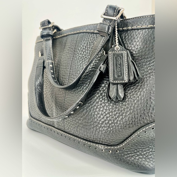 Vintage COACH Black #5055 Hampton Carryall Tote - Picture 7 of 14